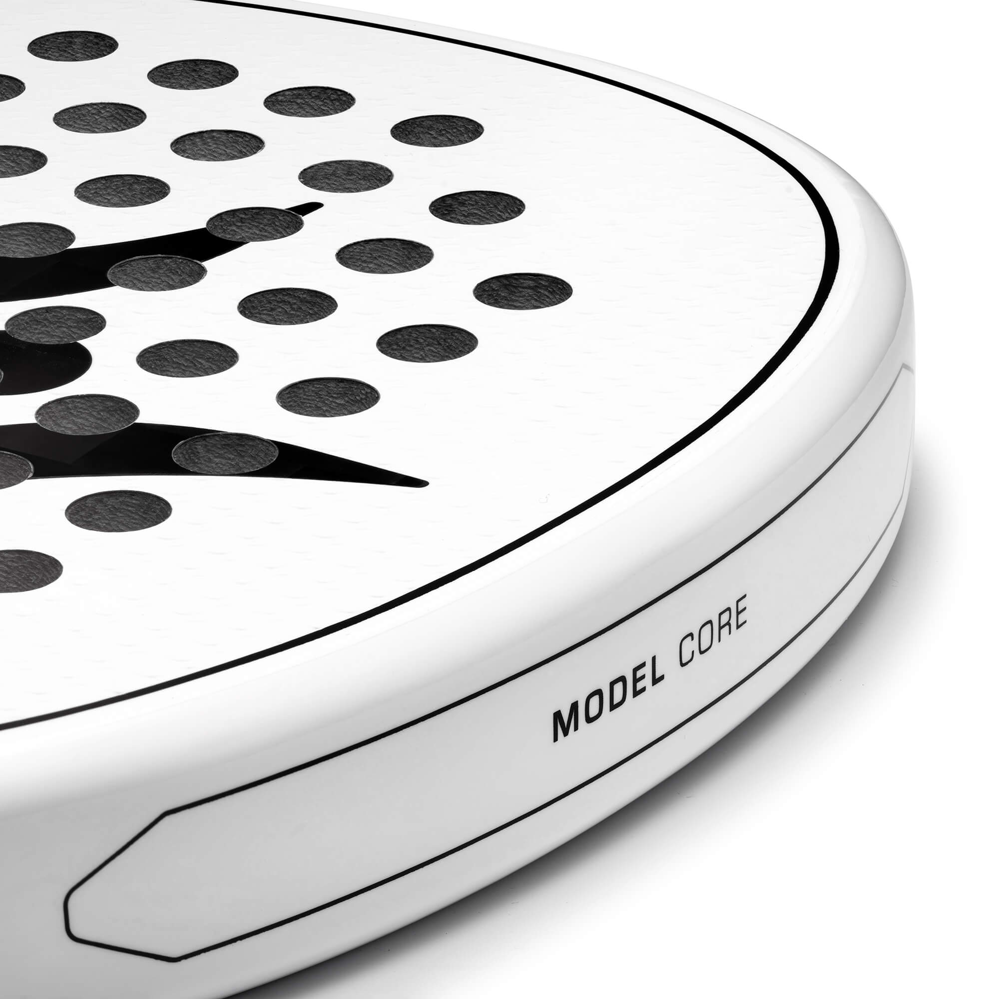 White Nossa Core Padel Racket Close Up Image 1