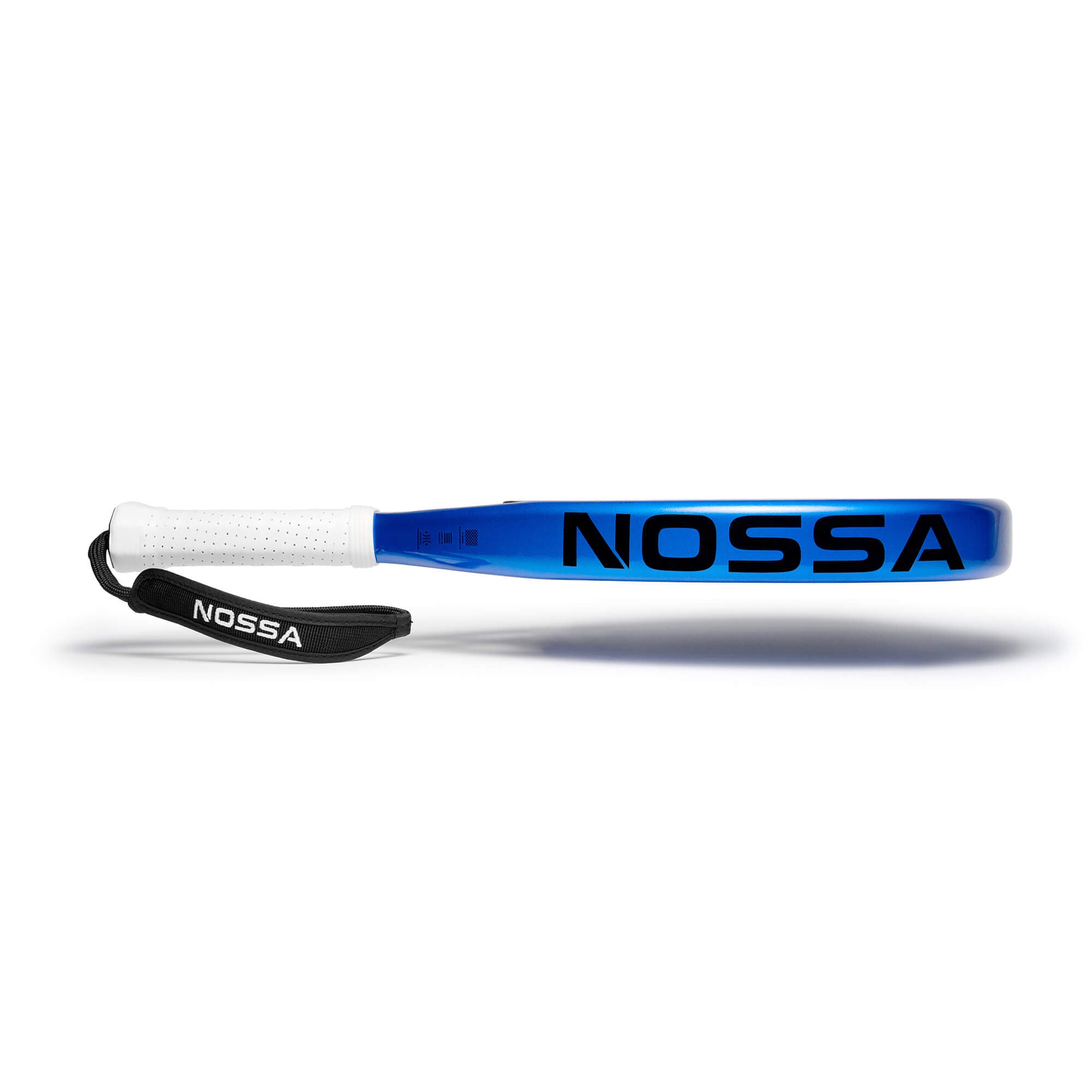 Blue NOSSA Base Padel Racket For Beginners Side Profile Image
