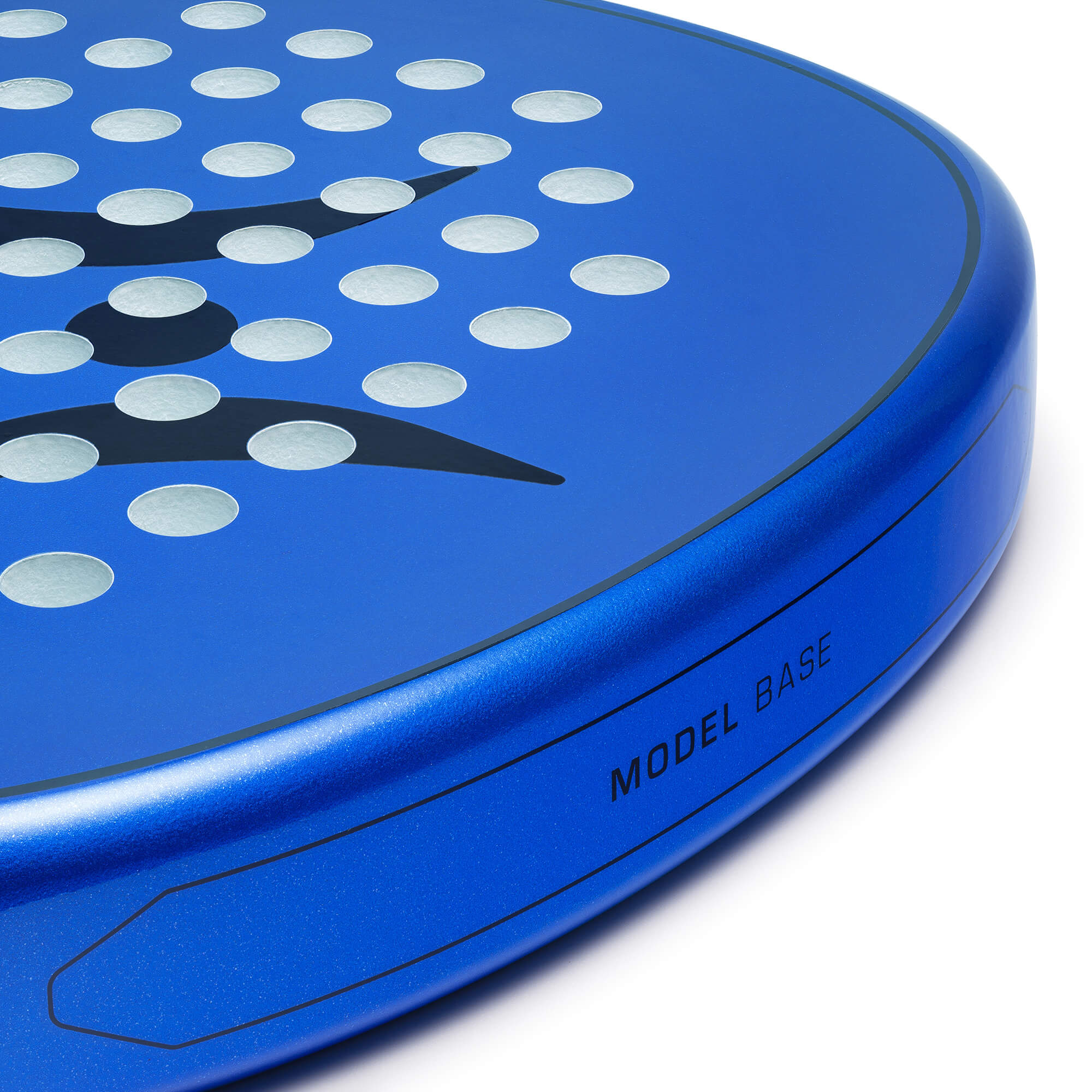 Blue NOSSA Base Padel Racket For Beginners Close Up Image 2
